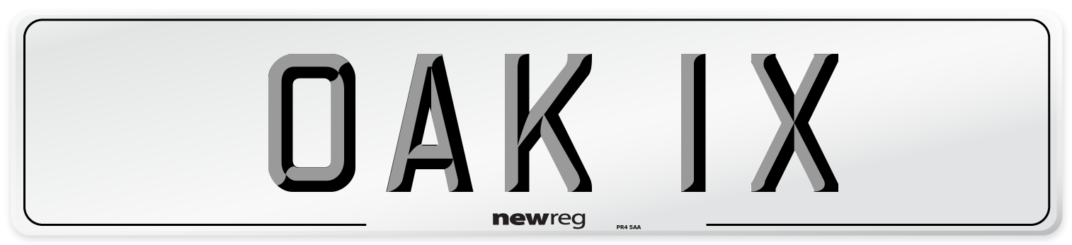 OAK 1X Number Plate from New Reg